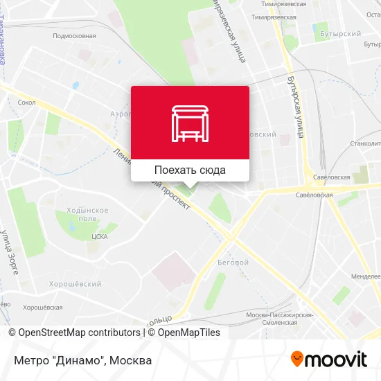 Карта Метро "Динамо"