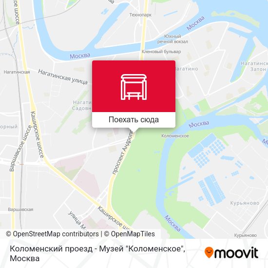 Карта Коломенский проезд - Музей "Коломенское"