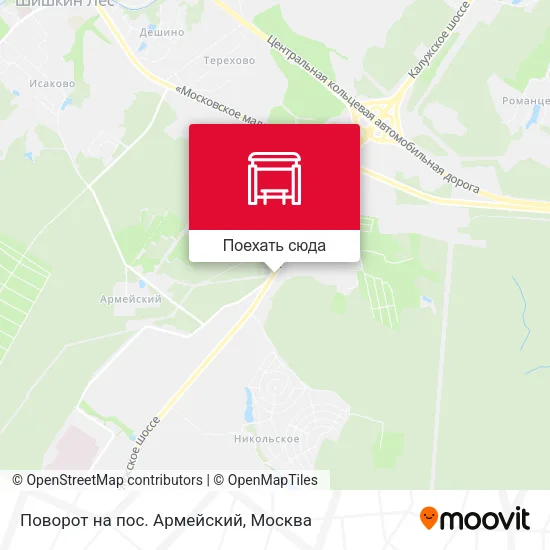 Карта Поворот на пос. Армейский