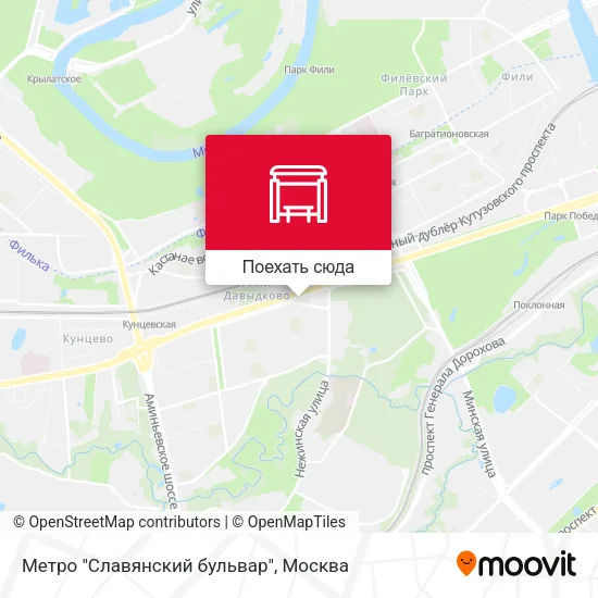 Карта Метро "Славянский бульвар"