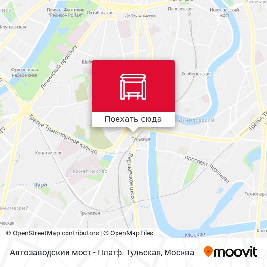 Карта Автозаводский мост - Платф. Тульская