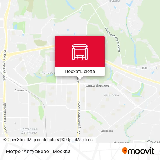 Карта Метро "Алтуфьево"
