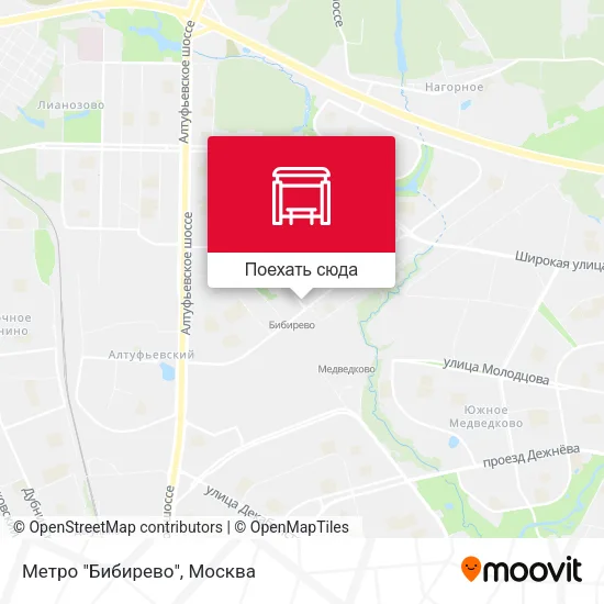 Карта Метро "Бибирево"