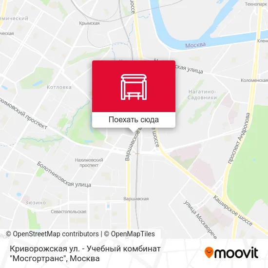 Карта Криворожская ул. - Учебный комбинат "Мосгортранс"