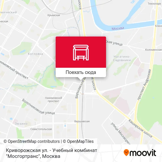 Карта Криворожская ул. - Учебный комбинат "Мосгортранс"