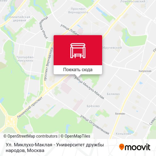 Карта Ул. Миклухо-Маклая - Университет дружбы народов
