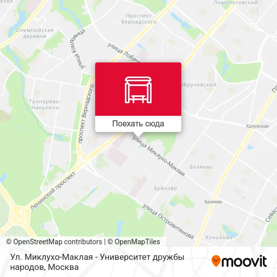 Карта Ул. Миклухо-Маклая - Университет дружбы народов
