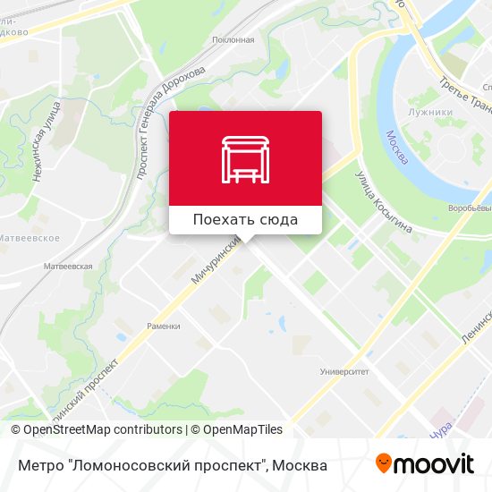 Карта Метро "Ломоносовский проспект"