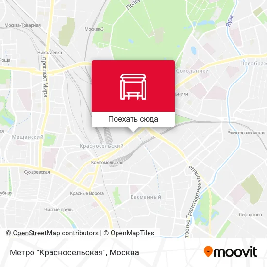 Карта Метро "Красносельская"