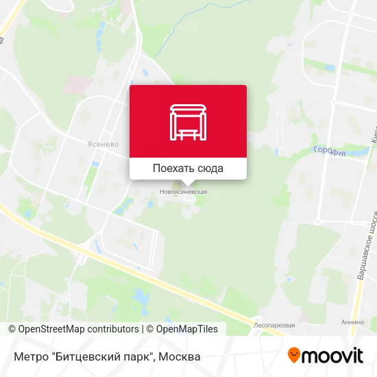 Карта Метро "Битцевский парк"