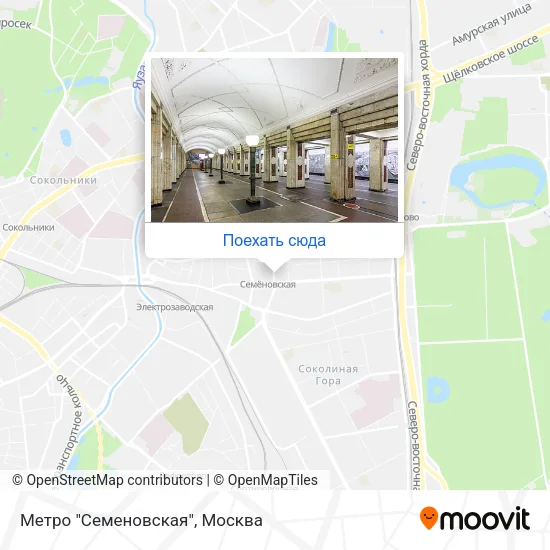 Карта Метро "Семеновская"