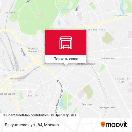 Карта Бакунинская ул., 84