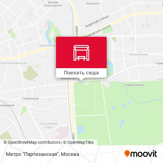 Карта Метро "Партизанская"