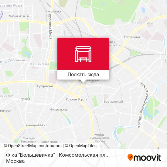 Карта Ф-ка "Большевичка" - Комсомольская пл.