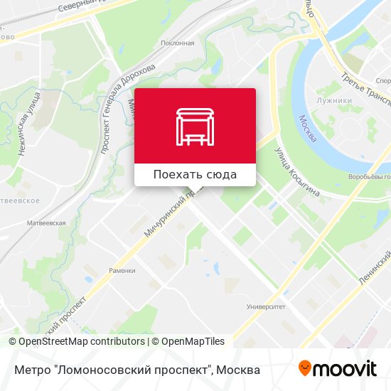 Карта Метро "Ломоносовский проспект"