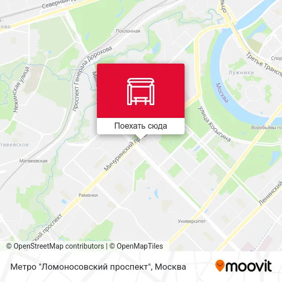 Карта Метро "Ломоносовский проспект"