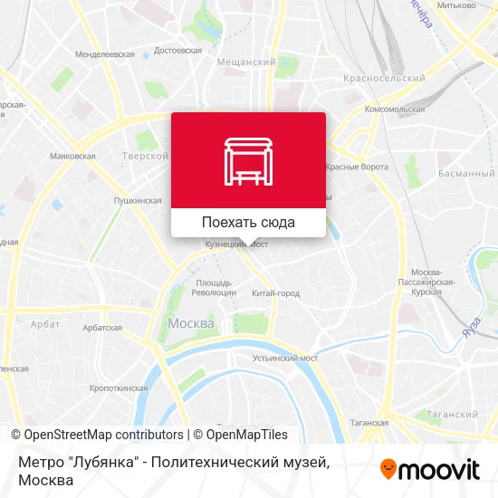 Карта Метро "Лубянка" - Политехнический музей