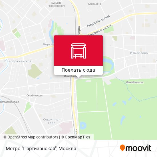 Карта Метро "Партизанская"