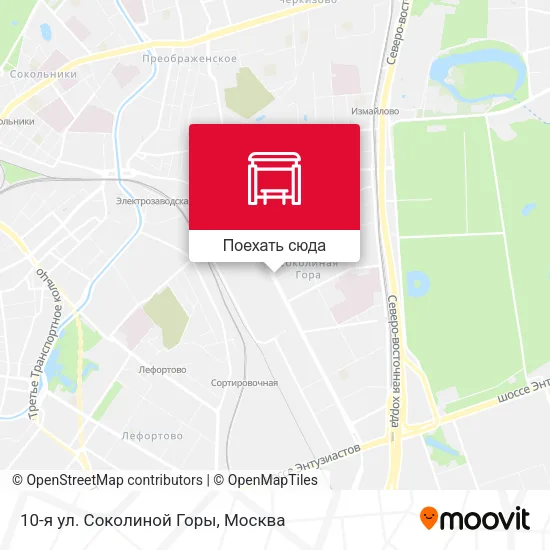 Карта 10-я ул. Соколиной Горы
