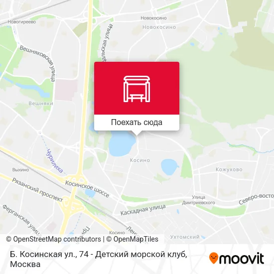 Карта Б. Косинская ул., 74 - Детский морской клуб