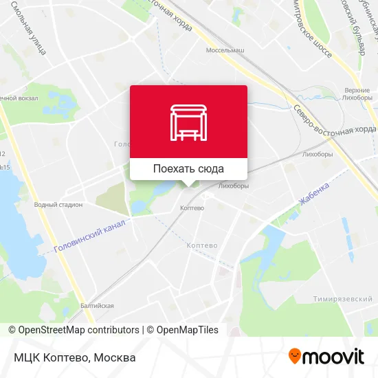 Карта МЦК Коптево