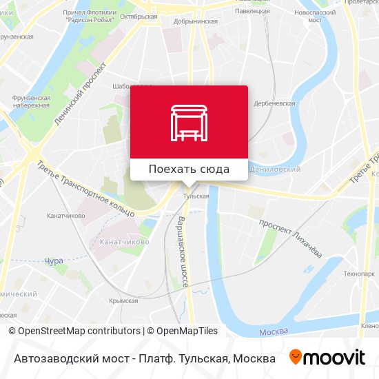 Карта Автозаводский мост - Платф. Тульская