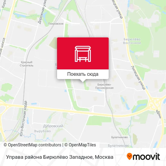 Карта Управа района Бирюлёво Западное