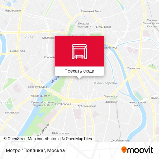 Карта Метро "Полянка"