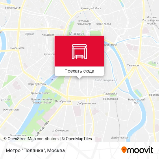 Карта Метро "Полянка"