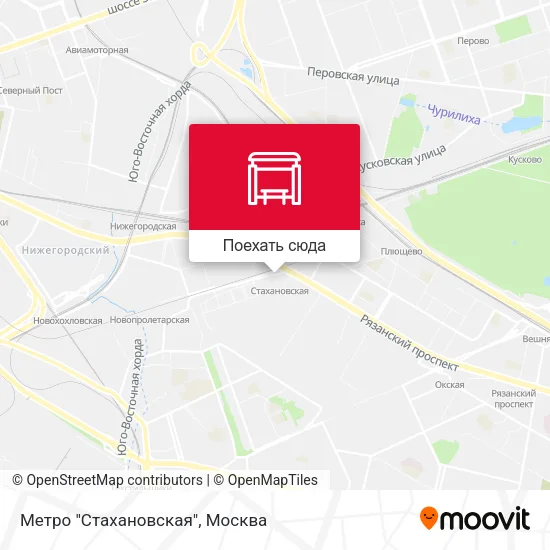 Карта Метро "Стахановская"