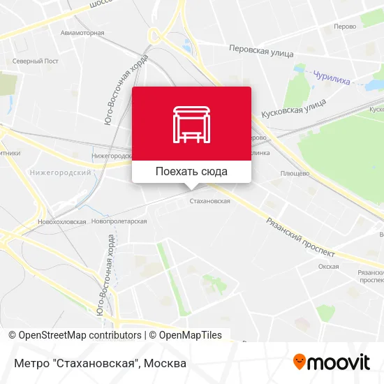Карта Метро "Стахановская"