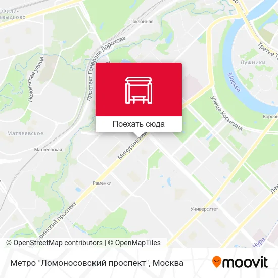 Карта Метро "Ломоносовский проспект"