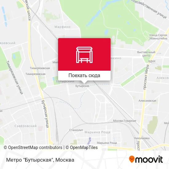 Карта Метро "Бутырская"