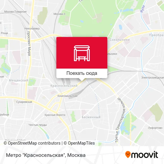 Карта Метро "Красносельская"