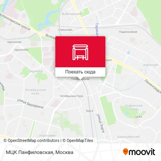 Карта МЦК Панфиловская