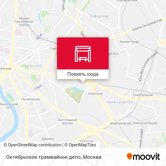 Карта Октябрьское трамвайное депо