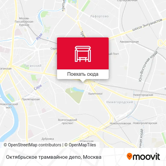Карта Октябрьское трамвайное депо