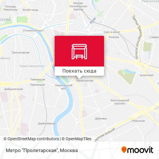 Карта Метро "Пролетарская"