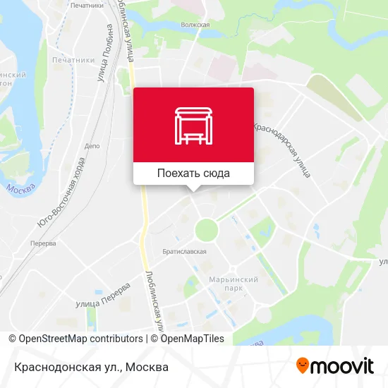 Карта Краснодонская ул.