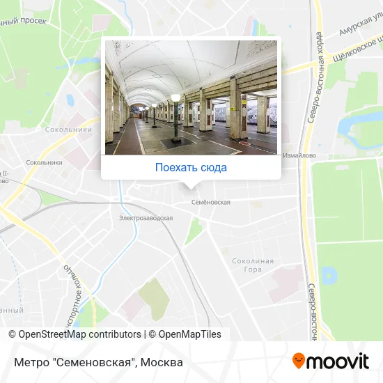Карта Метро "Семеновская"