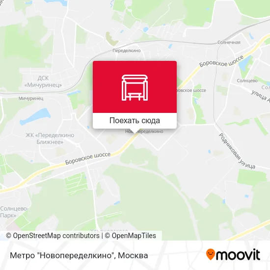 Карта Метро "Новопеределкино"