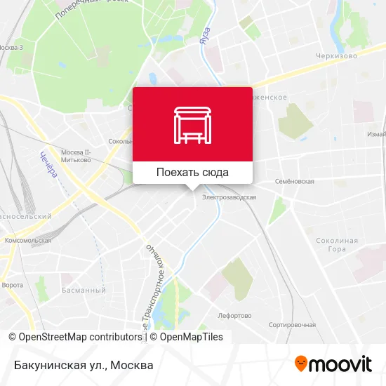 Карта Бакунинская ул.