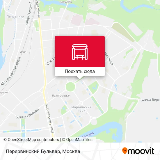 Карта Перервинский Бульвар