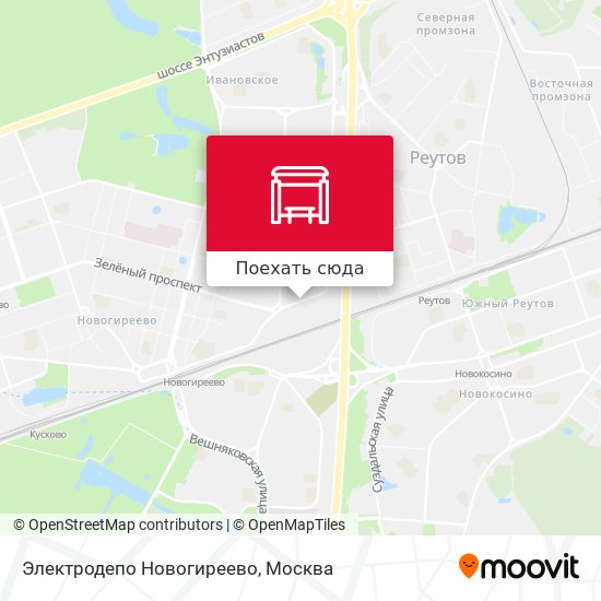 Карта Электродепо Новогиреево