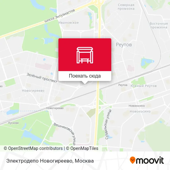 Карта Электродепо Новогиреево