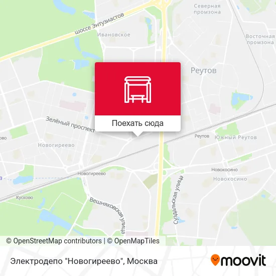 Карта Электродепо "Новогиреево"