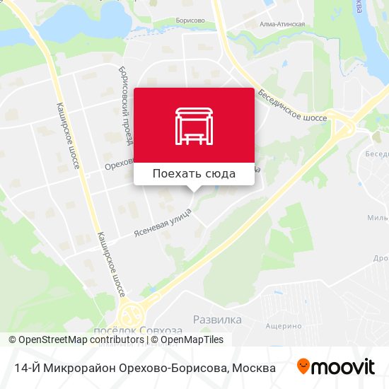 Карта 14-Й Микрорайон Орехово-Борисова