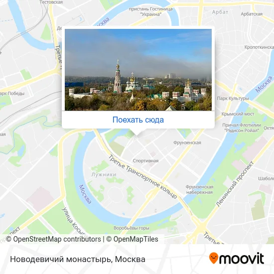 Карта Новодевичий монастырь
