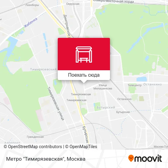 Карта Метро "Тимирязевская"