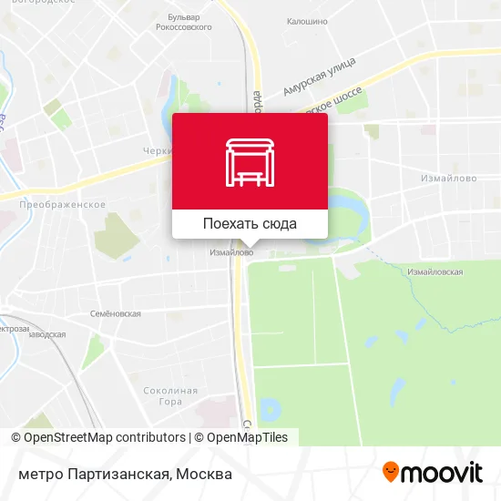 Карта метро Партизанская
